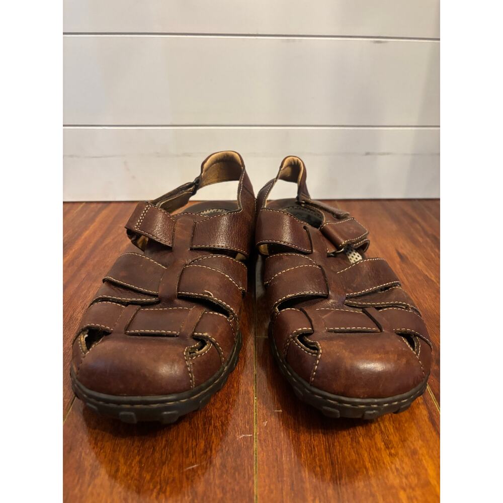 Born Men's Cabot III All Leather Fisherman Sandals Brown Size 12 Hiking Casual - Picture 2 of 7